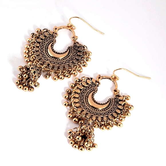 Jewelry - ☆Antique Gold Beaded Bohemian Tribal Tassel Drop Earrings☆